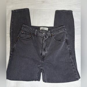 Abercrombie & Fitch Dark Gray High Rise Straight Jeans